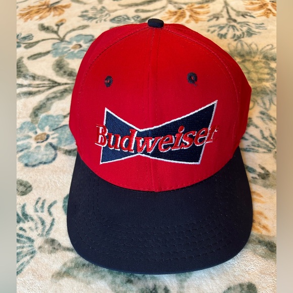 Vintage 1996 Budweiser Anheuser-Busch Red & Navy Blue Ball Cap Hat - Picture 9 of 10